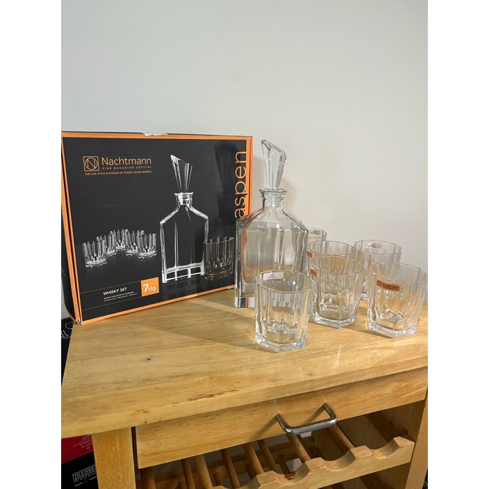 Nachtmann Aspen Crystal 7-Piece Whisky Decanter & Glass Set
